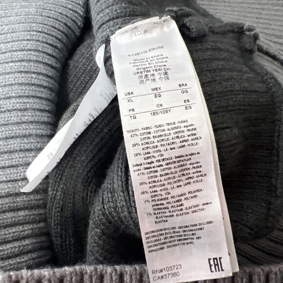A|X Armani Exchange Sweater Men Extra Large Grey Cardigan Button Up Wool Blend - Picture 4 of 16